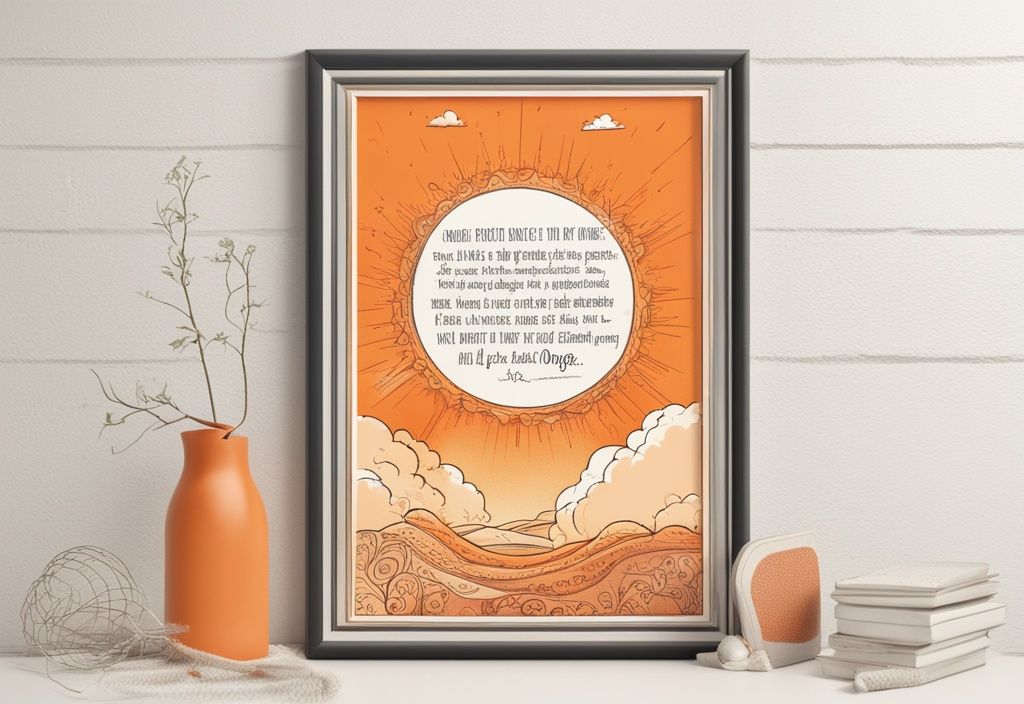 Vintage-Skizzenillustration in Orangetönen mit inspirierenden nichtraucher Motivation Sprüche vor frischer Luft und Sonnenaufgang.